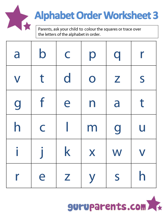 Alphabet Order Worksheets | guruparents