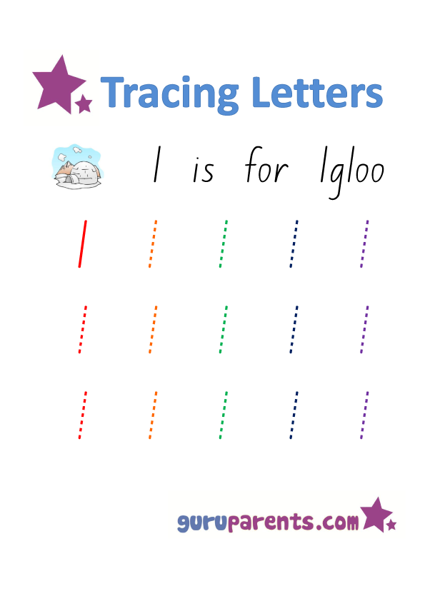 Alphabet Worksheet - Handwriting Uppercase Letter I