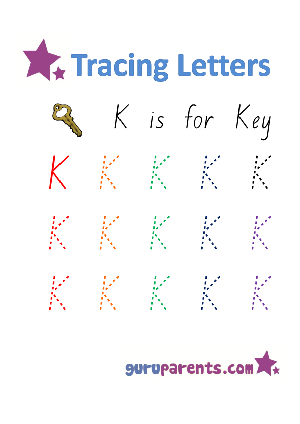 Alphabet Worksheet - Handwriting Uppercase Letter K