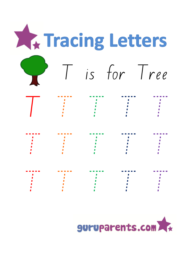 Letter T Worksheets | guruparents