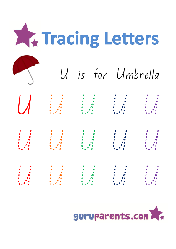 Alphabet Worksheet - Handwriting Uppercase Letter U