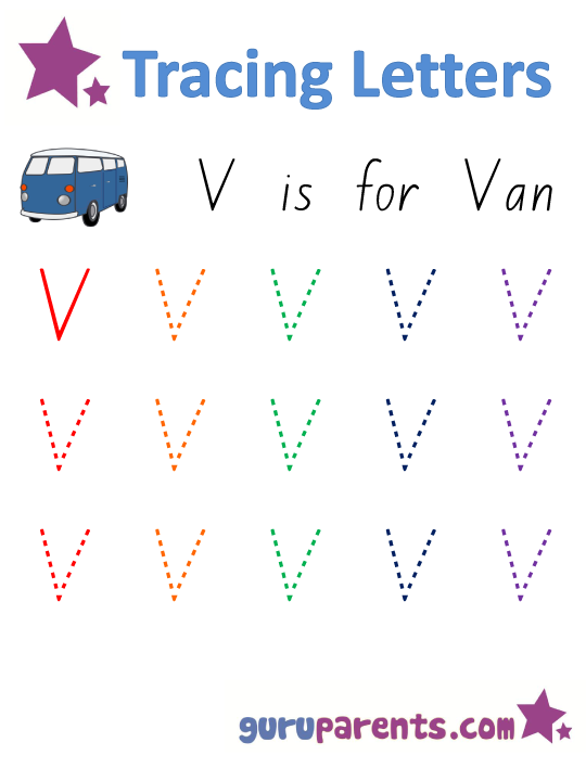 Alphabet Worksheet - Handwriting Uppercase Letter V