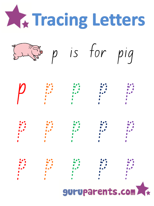 Alphabet Worksheet - Handwriting Lower-Case Letter p