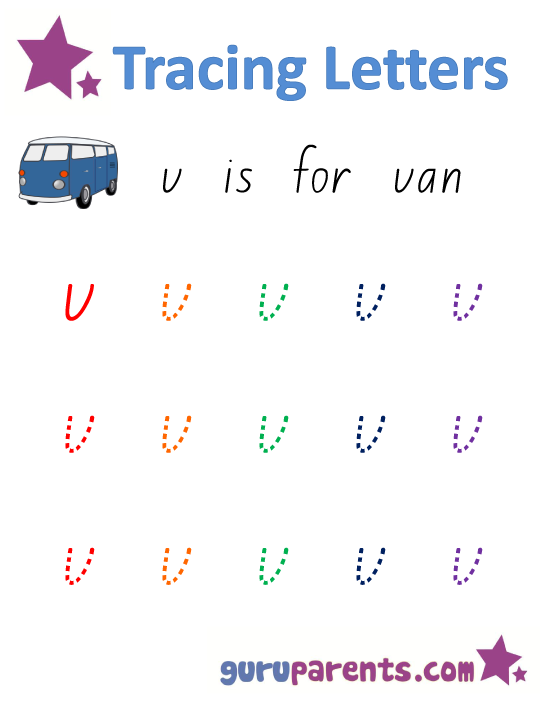 Alphabet Worksheet - Handwriting Lowercase Letter v