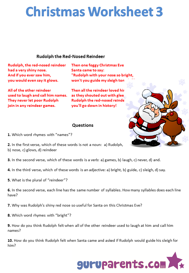 Christmas worksheet 3