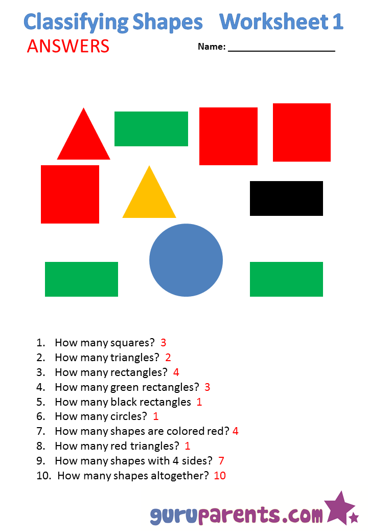 Classifying shapes 1 answers