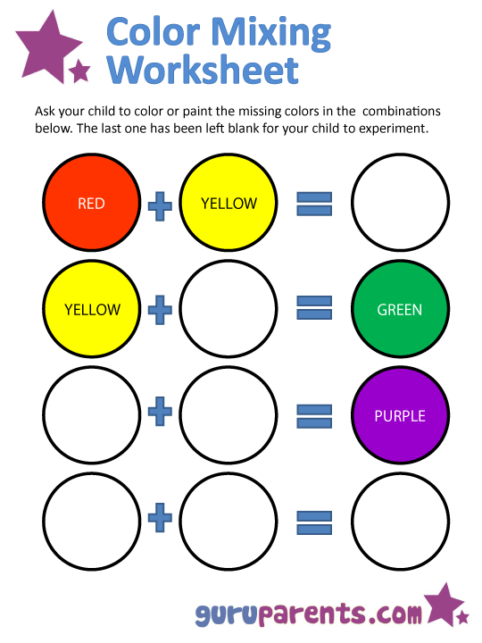 Color Mixing Chart Preschool