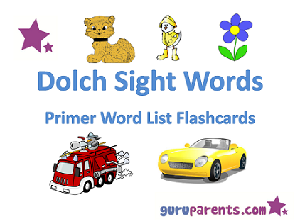 Dolch Sight Words Pre-Primer flashcards