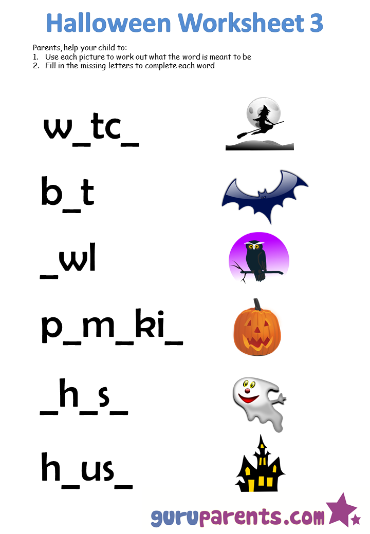 Halloween Worksheets | guruparents