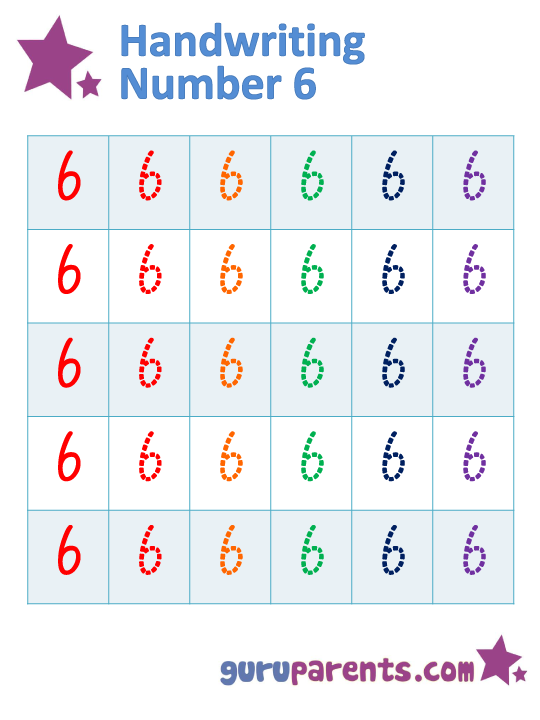 Handwriting Number 6 Worksheet