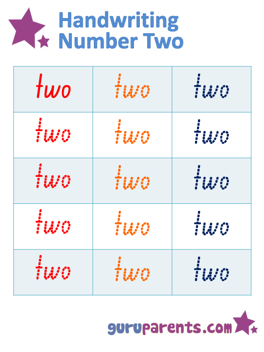 Handwriting Number Two Worksheet