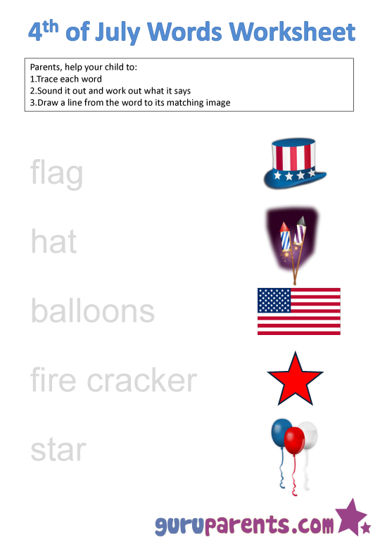 4th of July Worksheets | guruparents