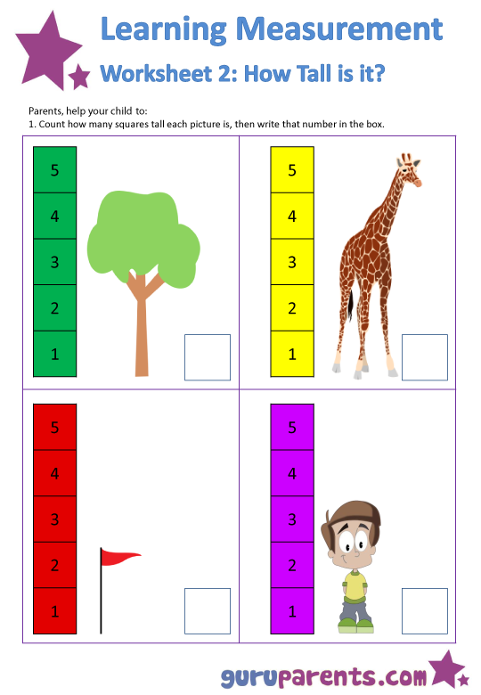 Free Printable Measurement Worksheets For Kindergarten