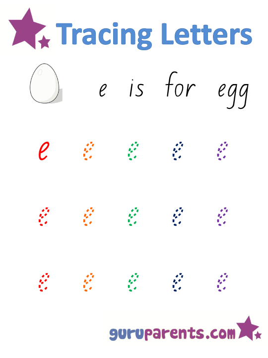 Alphabet Worksheet - Handwriting Lowercase Letter e