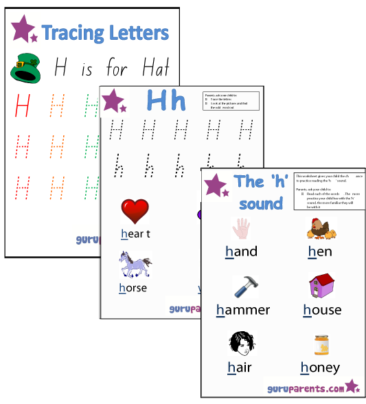 Letter H Worksheets