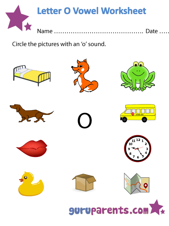 Letter O Vowel Worksheet