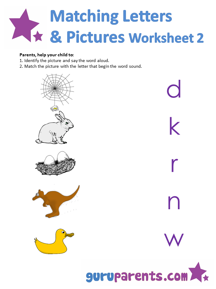 Matching Letters Worksheets | guruparents