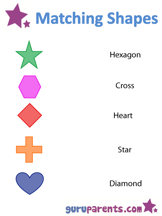 Matching shapes worksheet 2