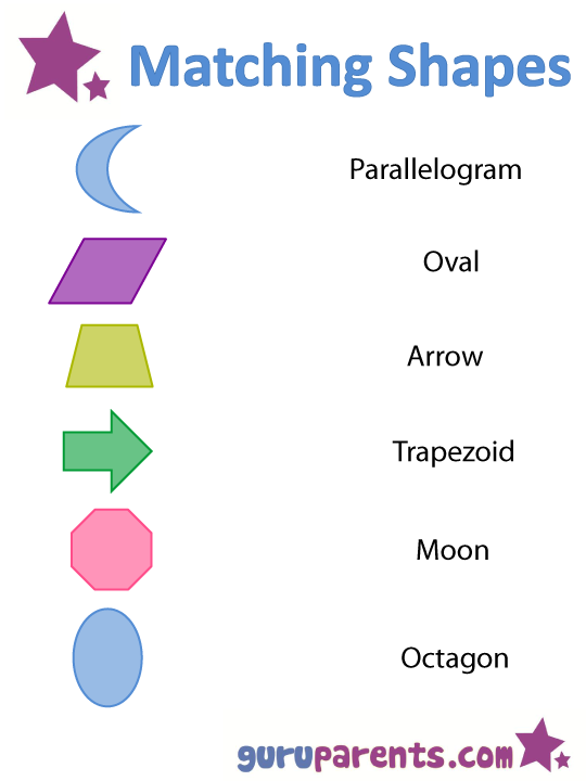 Matching shapes worksheet 3