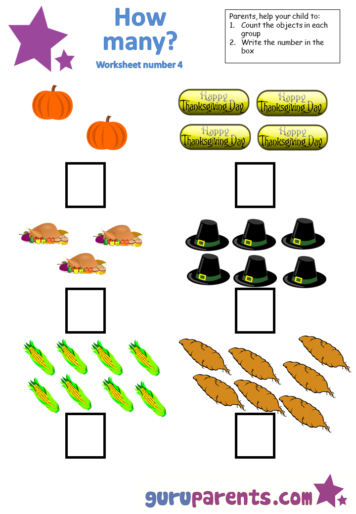 Math Worksheet - Counting #4