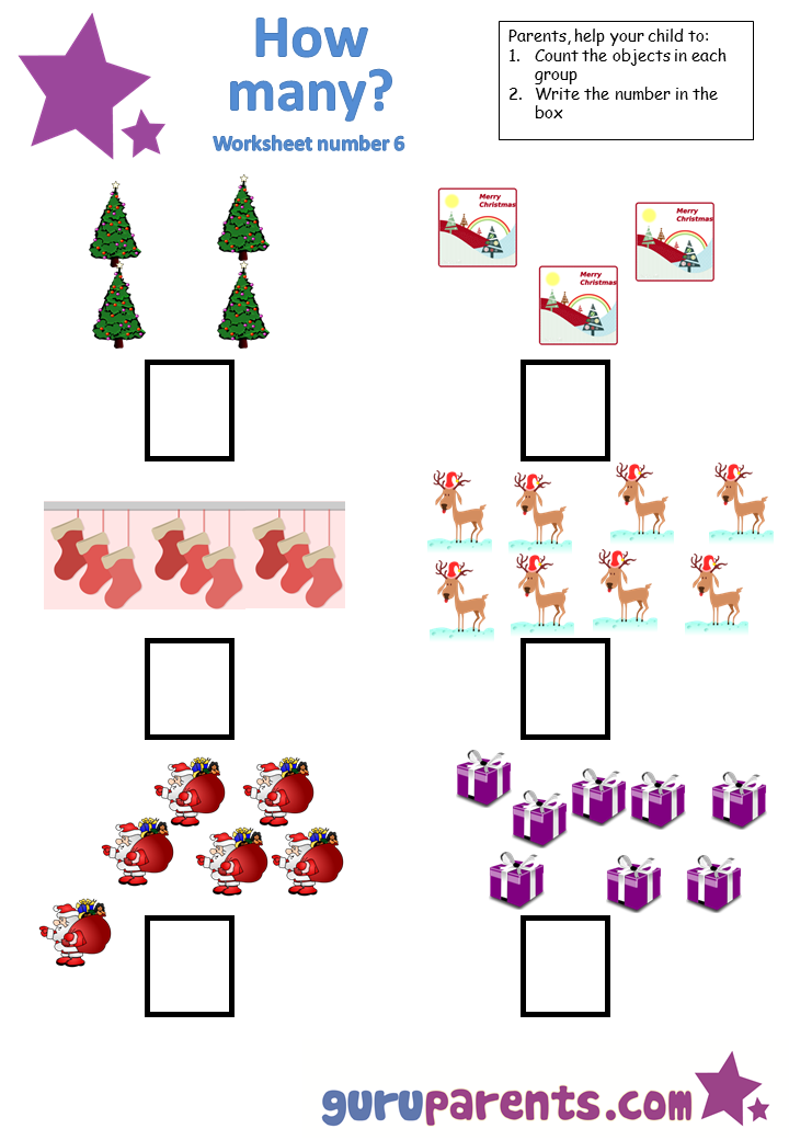 Math Worksheet - Counting #6