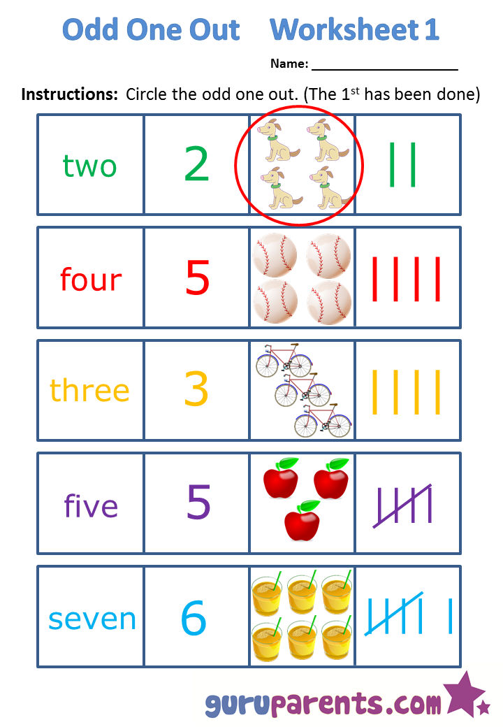 odd one out worksheet 1