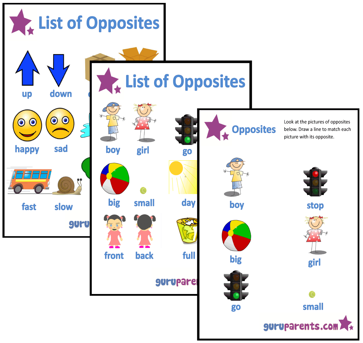 opposites worksheets