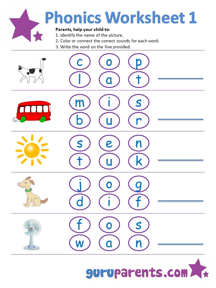 Pre K Phonics Worksheets Pdf Phonics Worksheets Guruparents Letter Kindergarten Printable Sounds Activities Simple Words Beginners Worksheet Word Three Kids Printables Parents Alphabet Teaching Ideal