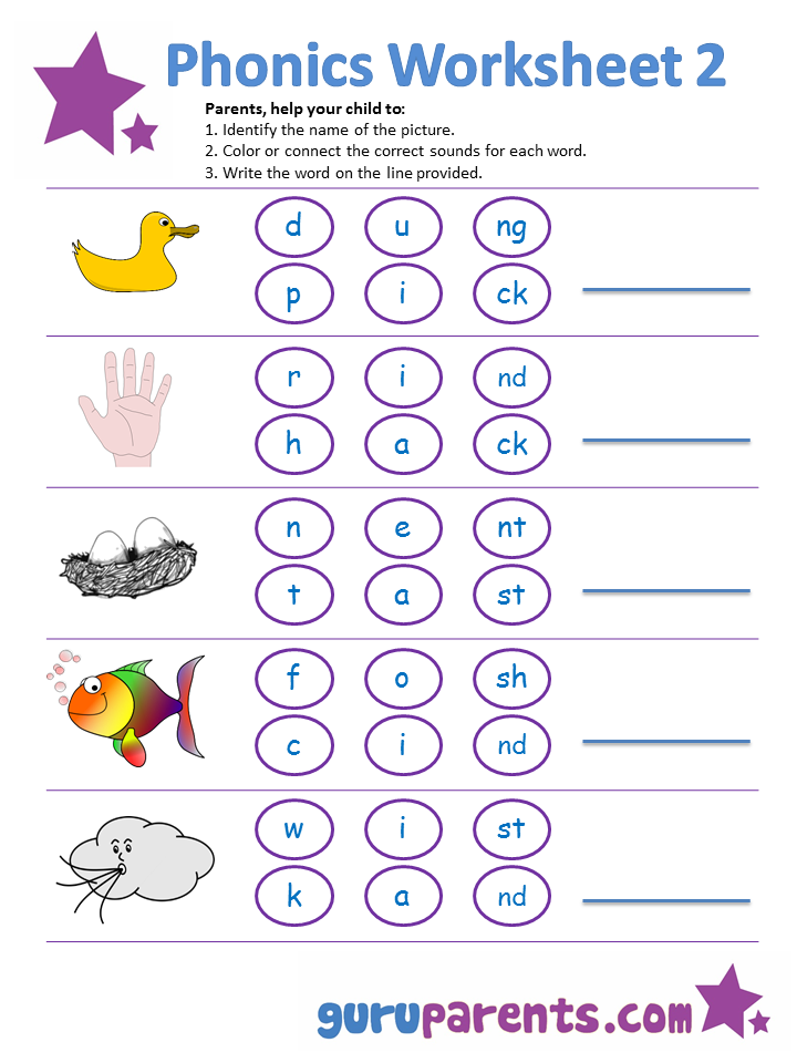 Phonic Worksheet For Kindergarten - Kindergarten