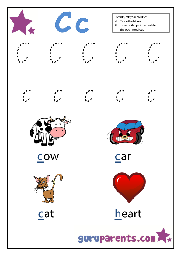 Preschool Letter Worksheet - Letter C