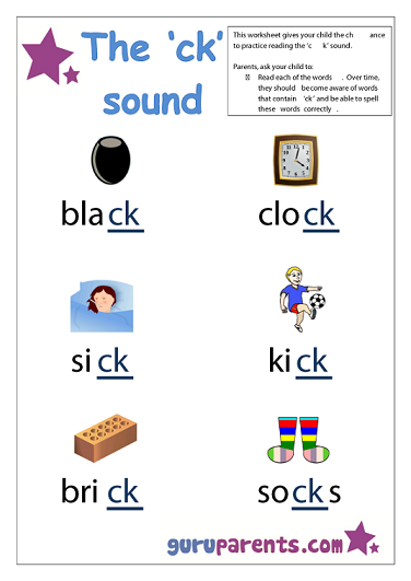 Preschool Letter Worksheet - ck sound