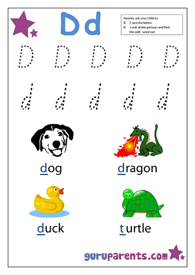 Letter D Worksheets | guruparents