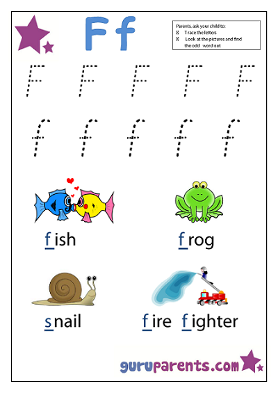 Letter F Worksheets | guruparents