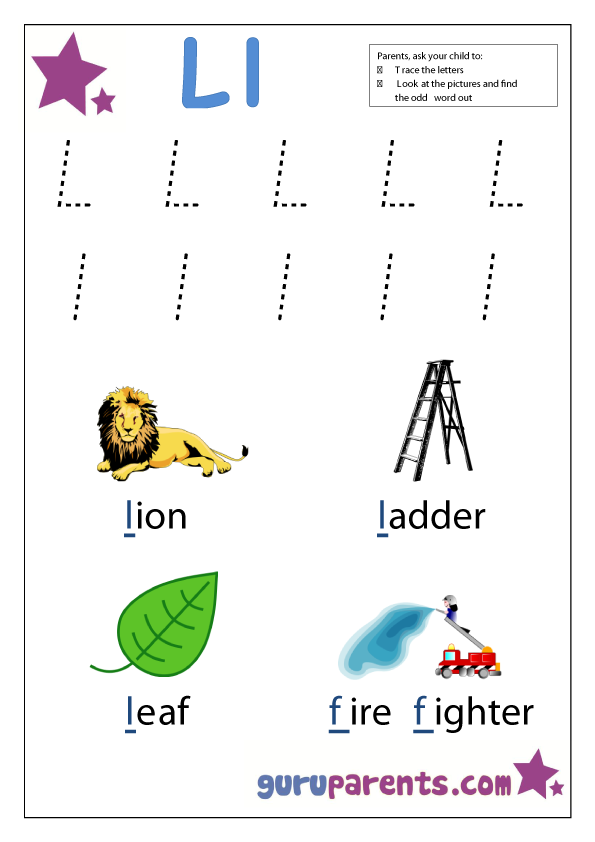Letter L Worksheets | guruparents