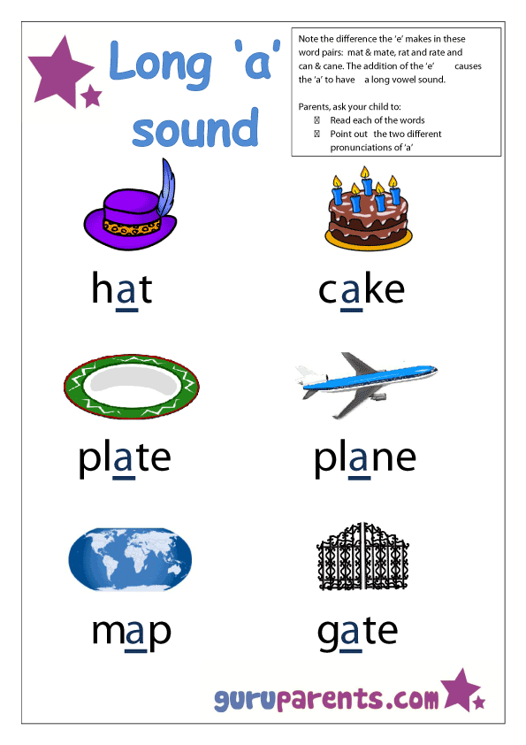 Long 'A' Sound Worksheet