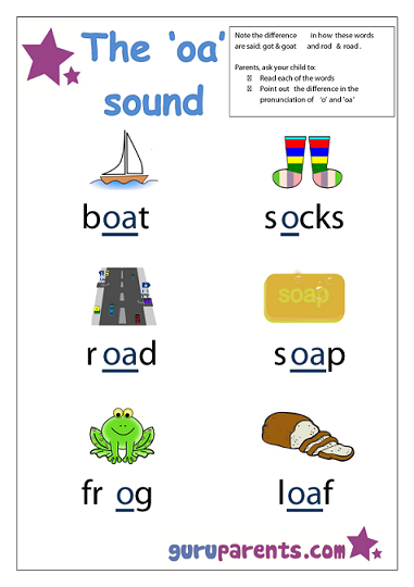 Preschool Letter Worksheet - oa sound