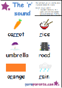 Preschool Letter Worksheet - r sound