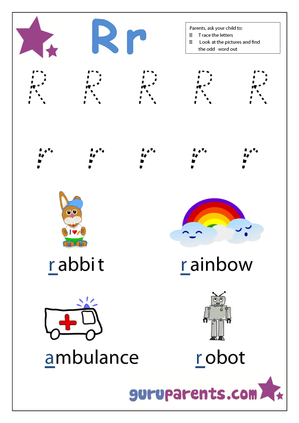 Preschool Letter Worksheet - Letter R