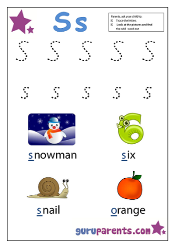 Preschool Letter Worksheet - Letter S