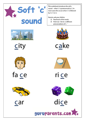 Preschool Letter Worksheet - soft c sound