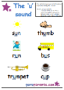 Preschool Letter Worksheet - u sound