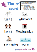 Preschool Letter Worksheet - w sound