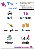 Preschool Letter Worksheet - x sound