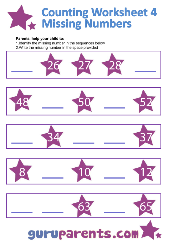 Preschool Math Missing Nunbers