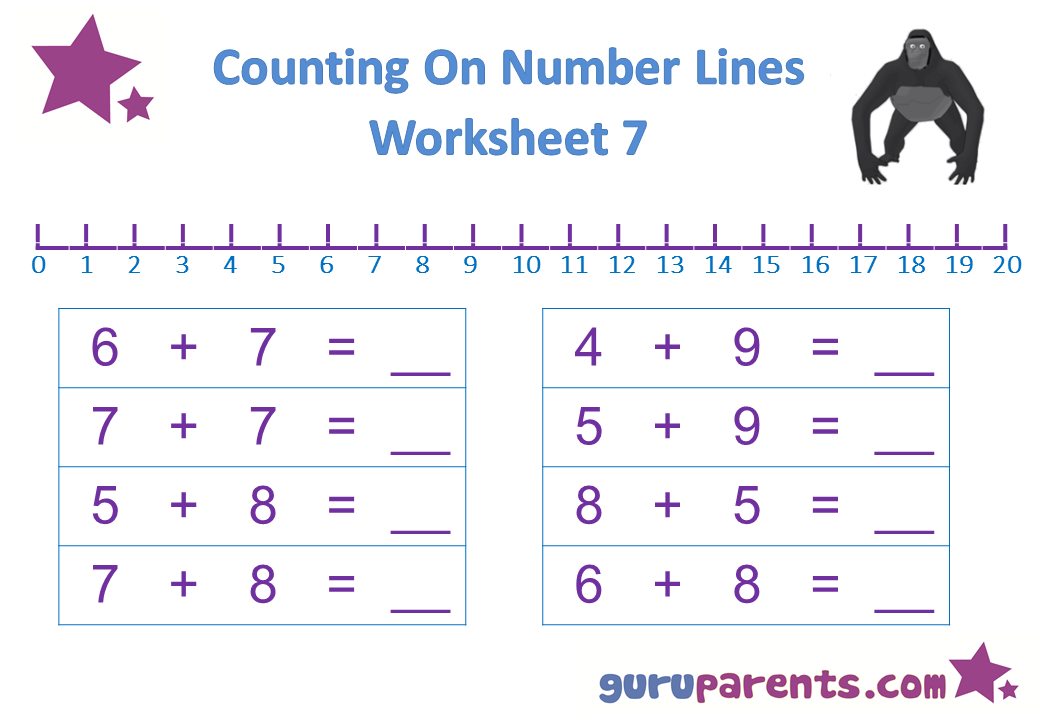 Preschool Math Number Line Worksheet 7