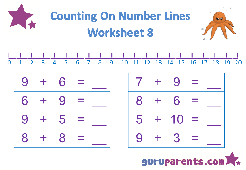 Preschool Math Number Line Worksheet 8