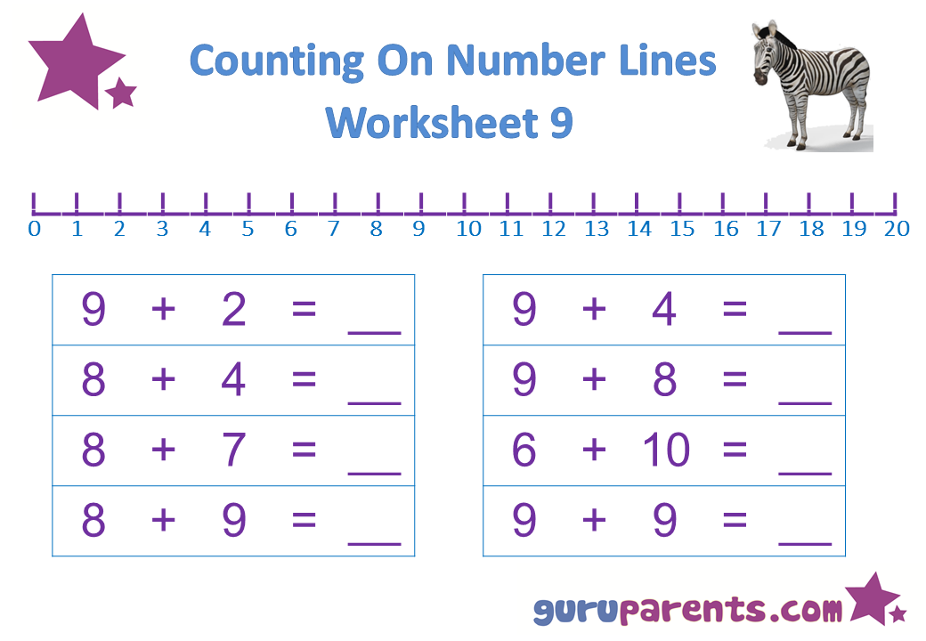 Preschool Math Number Line Worksheet 9