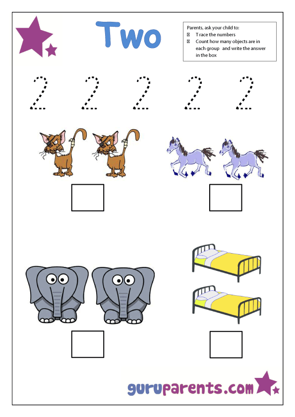 preschool number 2 worksheet