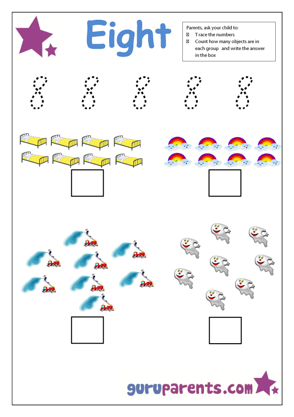 preschool number 8 worksheet