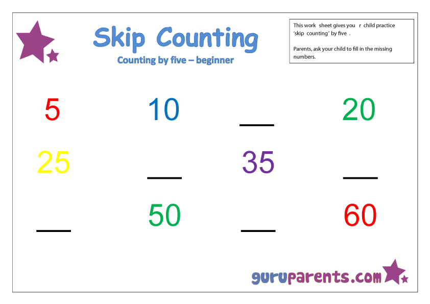 Skip Counting by five beginner